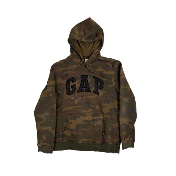 GAP Pullover Camo Hoodie Adult Size Large Skater Streetwear Gap Sweatshirt Y2K - Picture 1 of 7